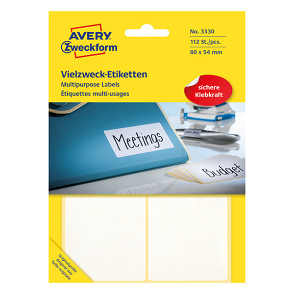 Avery 3330 multi-purpose labels 80 x 54 mm white (112 labels) 3330 212212 - 1
