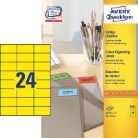 Avery 3451 multi-purpose labels, 70mm x 37mm yellow (2400 labels) 3451 212080