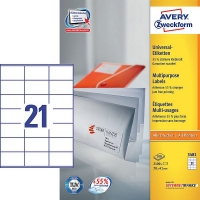 Avery 3481 multi-purpose labels 70 x 41 mm (2100 labels) 3481 212044