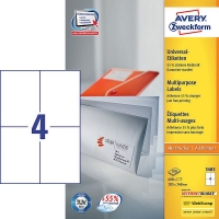 Avery 3483 white multi-purpose labels, 105mm x 148mm (400 labels) 3483 212000