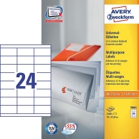 Avery 3664 multi-purpose labels, 70mm x 33.8mm (2400 labels) 3664 212490