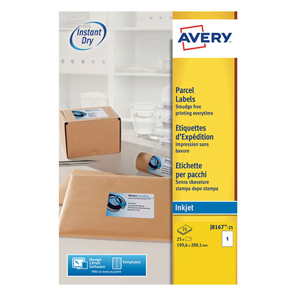 Address labels (199.6 x 289.1mm) | Avery J8167-25 | 25 labels 212629 - 1