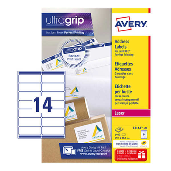 Address labels (99.1 x 38.1mm) | Avery L7163-100 | 1,400 labels 212110 - 1