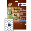 Avery J8102-10 glossy product labels oval 63.5 x 42.3 white (180 labels)