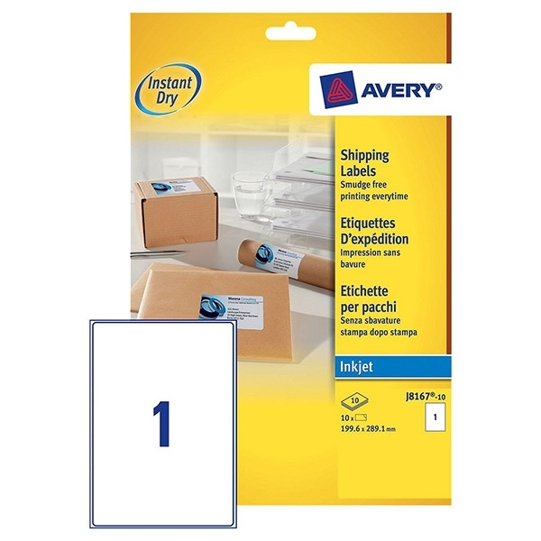 Avery J8167-10 shipping labels, 199.6mm x 289.1mm (10 labels) J8167-10 212628 - 1