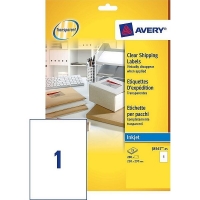 Avery J8567-25 transparent shipping labels, 210mm x 297mm (25 labels) J8567-25 212624