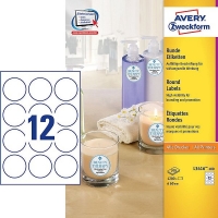 Avery L3416-100 white round promotional labels 60mm (1200 labels) L3416-100 212464