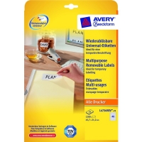 Avery L4736-25 white multifunctional labels, 45.7mm x 21mm (1200 labels)