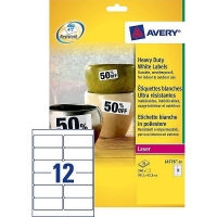 Avery L4776-20 ultra strong weatherproof labels, 99.1mm x 42.3mm (240 labels) L4776-20 212428