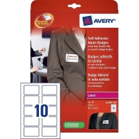 Avery L4785-20 adhesive name badge labels 50 x 80 mm white (200 labels) L4785-20 212592