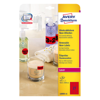 Avery L6003-25 neon red labels, 63.5mm x 29.6mm (675 labels) L6003-25 212758