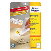 Avery L6023REV-25 removable universal labels, 63.5mm x 38.1mm (525 labels) L6023REV-25 212805