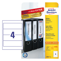Avery L6061-25 white binder spine labels, 192mm x 59mm (100 labels) L6061-25 212136