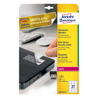 Avery L6114-20 anti-fraud labels, 63.5mm x 29.6mm (540 labels) 212745