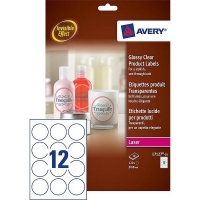 Avery L7127-10 round glossy transparent product labels, Ø 60mm (120 labels) L7127-10 212608