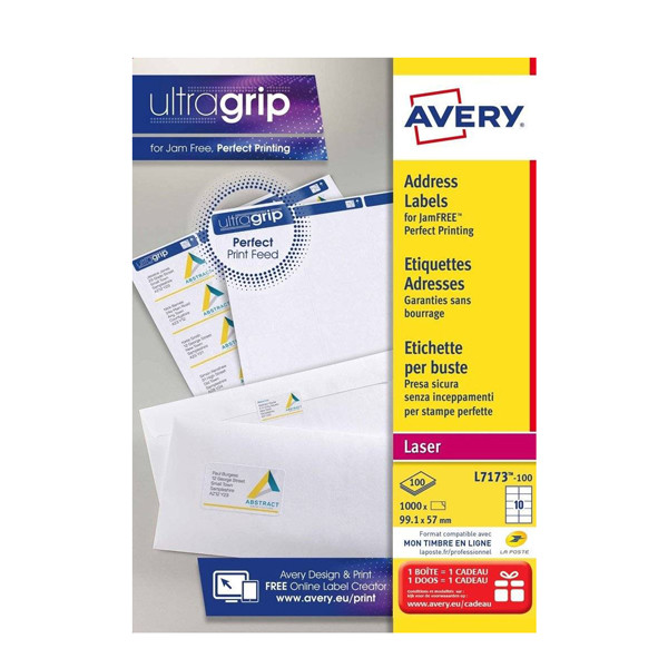 Avery L7173-100 shipping labels, 99.1mm x 57 mm (1000 labels) L7173-100 212074 - 1