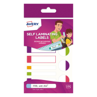 Label laminated weatherproof sticker sheets 45mm x 65mm | assorted colours | Avery family APFLU24 | 24 labels 212801