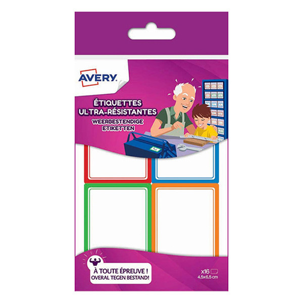 Label weatherproof sticker sheets 45mm x 65mm | red | Avery family RES | 16 labels 212796 - 1