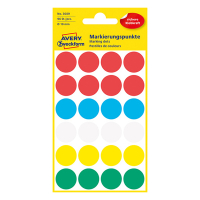 Marking dots Ø18mm (assorted colours) | Avery 3089 | 96 stickers 212388