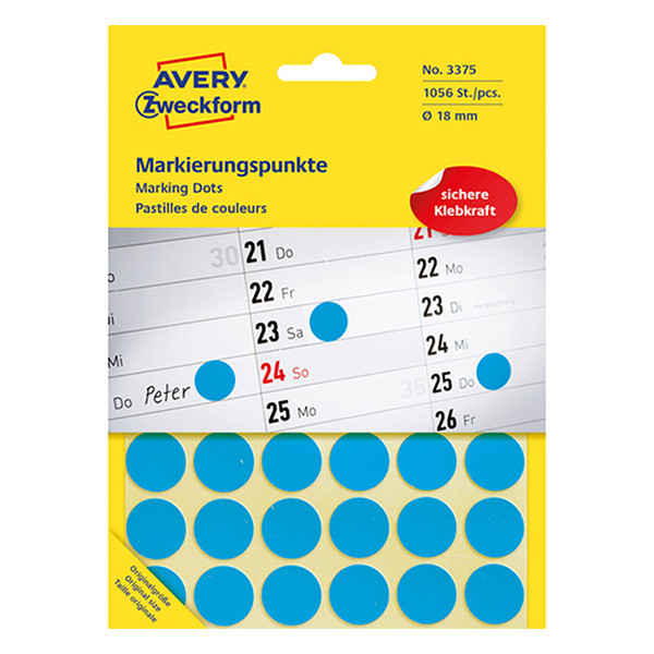 Marking dots Ø18mm (blue) | Avery 3375 | 1,056 stickers 212368 - 1