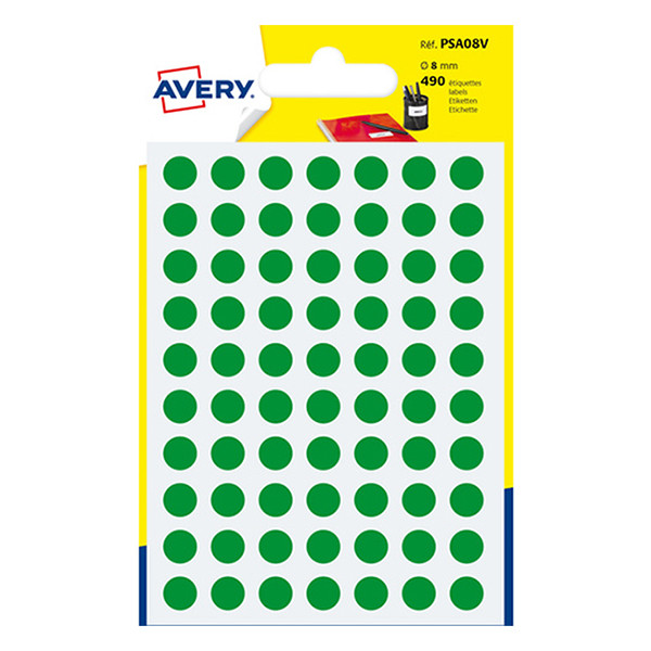 Marking dots Ø8mm (green) | Avery PSA08V | 490 stickers 212713 - 1
