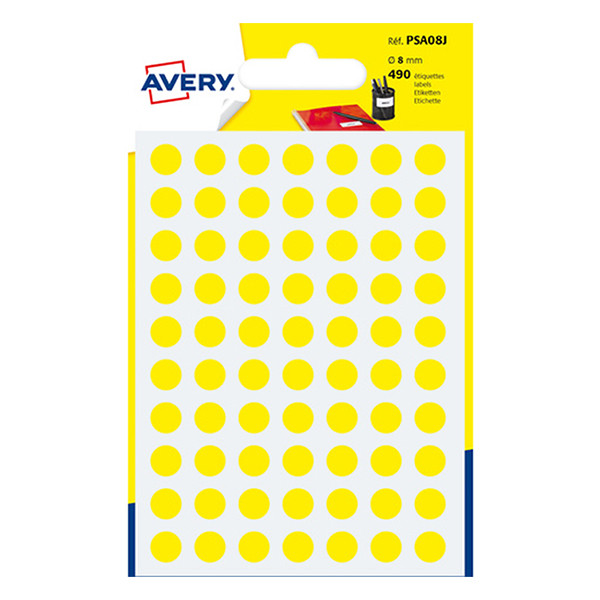 Marking dots Ø8mm (yellow) | Avery PSA08J | 490 stickers 212710 - 1
