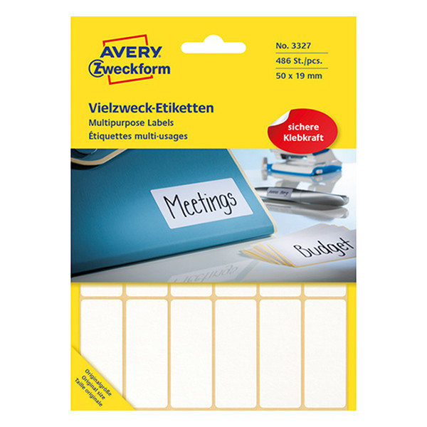 Multi-purpose labels (19 x 50mm) | Avery 3327 | 486 labels 212194 - 1