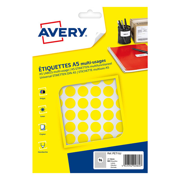 Avery PET15B blue markers, Ø 15mm (960 labels) AV-PET15J 212715 - 1