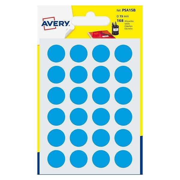 Avery PSA15B light blue marking points, Ø 15 mm (168 labels) AV-PSA15B 212718 - 1