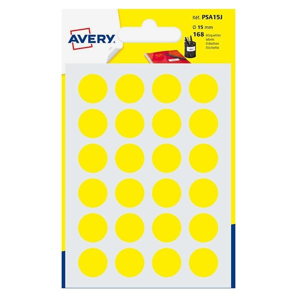 Avery PSA15J yellow marking dots, Ø 15mm (168 labels) AV-PSA15J 212719 - 1