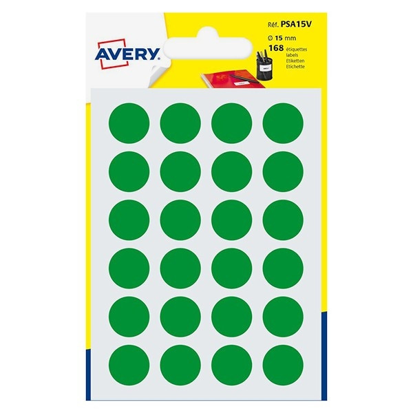 Avery PSA15V green marking dots, Ø 15mm (168 labels) AV-PSA15V 212721 - 1