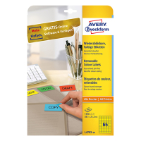 Removable labels (38.1 x 21.2mm, yellow) | Avery L4793-20 | 1,300 labels 212767
