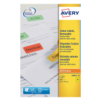 Removable labels (63.5 x 33.9mm, yellow) | Avery L6035-20 | 480 labels 212757