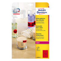 Removable round labels (Ø 63.5mm, red) | Avery L7670R-25 | 300 labels 212750