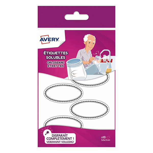 Water soluable labels (55 x 30mm) | Avery SOLUB18 | 18 labels 212697 - 1