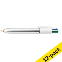 BIC 4 Colours silver shine ballpoint pen (12-pack)