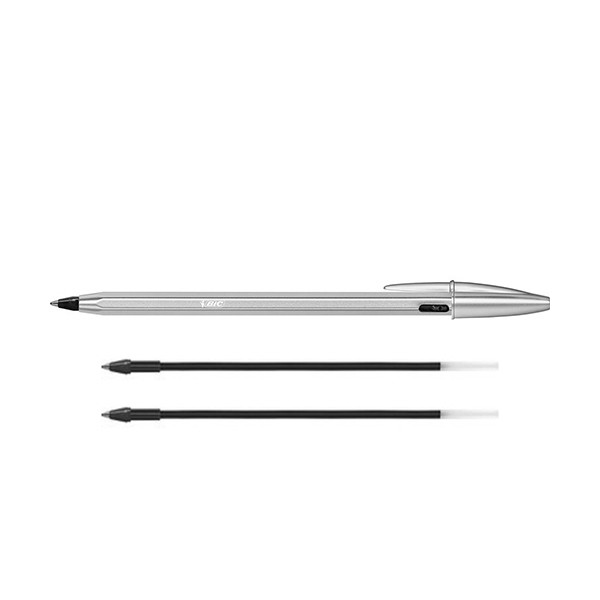 Ballpoint pen | black | BIC Cristal Re'New + 2 refills 240426 - 1