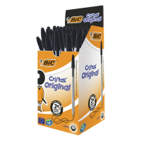Ballpoint pen | with cap | black | BIC Cristal | 50-pack 224610