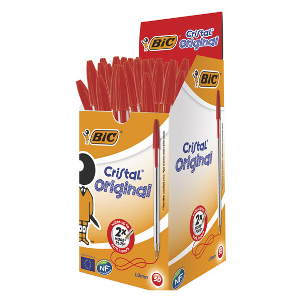 Ballpoint pen | with cap | red | BIC Cristal | 50-pack 224612 - 1