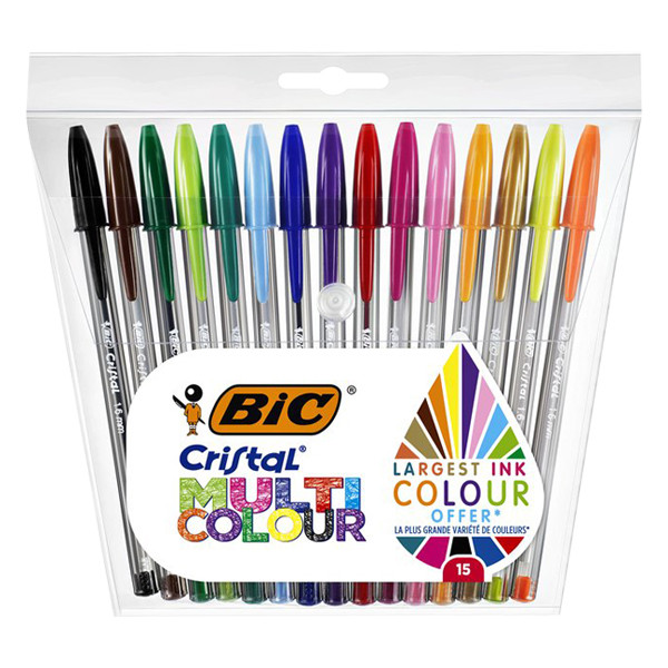 BIC Cristal multicolour ballpoint pen pack (15-pack) 964899 224677 - 1