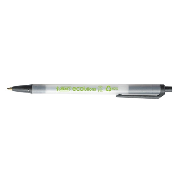 BIC Ecolutions Clic Stic black ballpoint pen (50-pack) 224628 - 1