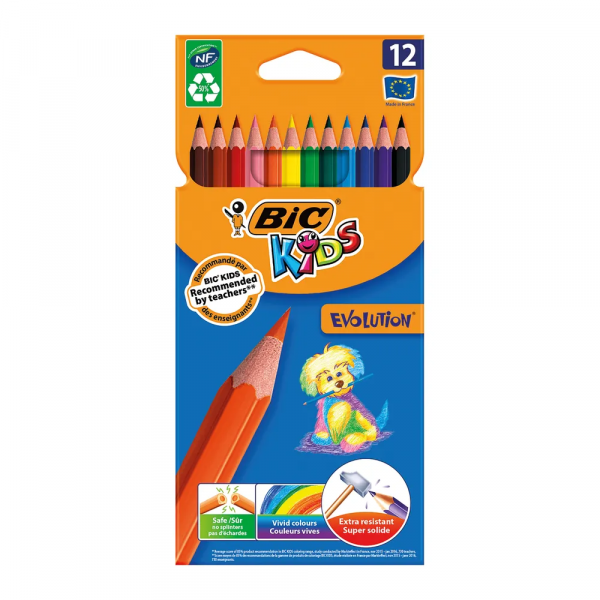 BIC Kids Evolution Ecolutions assorted colouring pencils (12-pack) 829029 240424 - 1