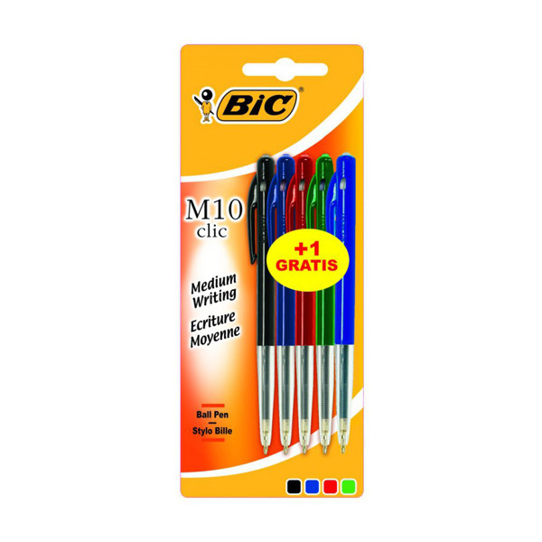 BIC M10 Clic assorted colours ballpoint pen (5-pack) 876753 224659 - 1