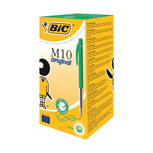 BIC M10 Clic green ballpoint pen (50-pack) 1199190124 224606 - 1