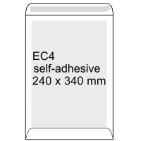 Back Board EC4 white envelope self-adhesive, 240mm x 340mm (100-pack) 209106