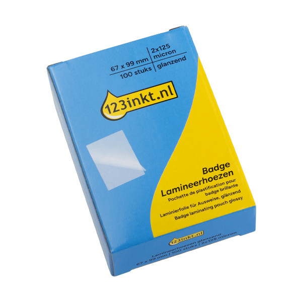 Badge laminating pouch (67mm x 99mm) 125 micron | glossy | 123ink 100-pack 302892 - 1