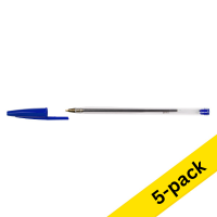 Ballpoint pen | bright blue | 123ink | 5-pack 302080