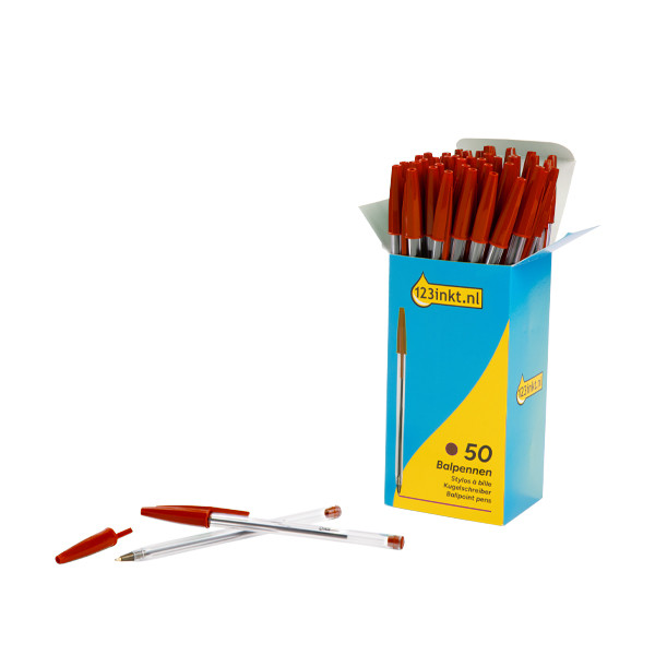 Ballpoint pen | bright red | 123ink | 50-pack 302083 - 2