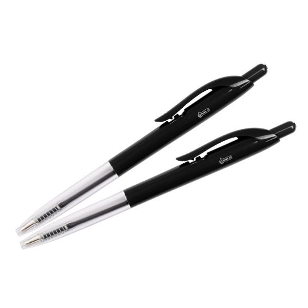 Ballpoint pen | retractable | medium black | 123ink | 2-pack 302077 - 1