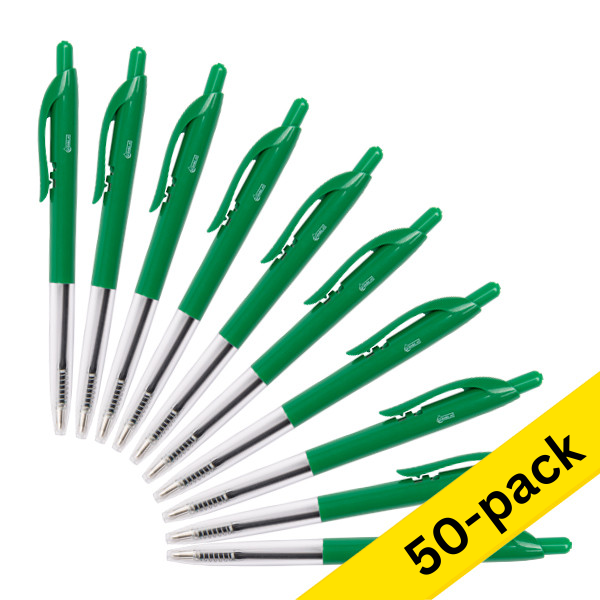 Ballpoint pen | retractable | medium green | 123ink | 50-pack 302075 - 1